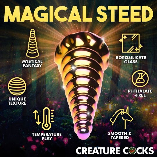 Twilight rainbow glass dildo