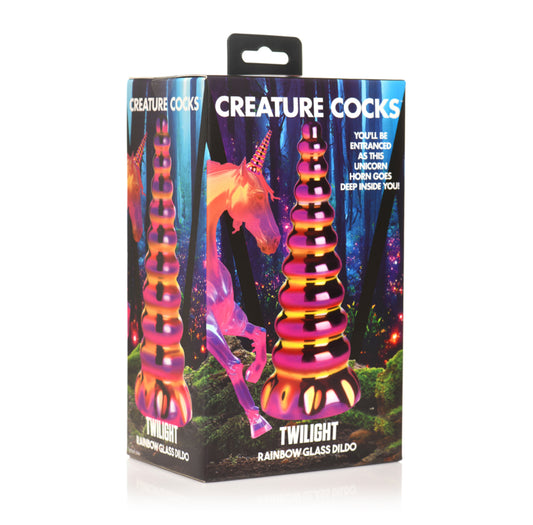 Twilight Rainbow Glass Dildo