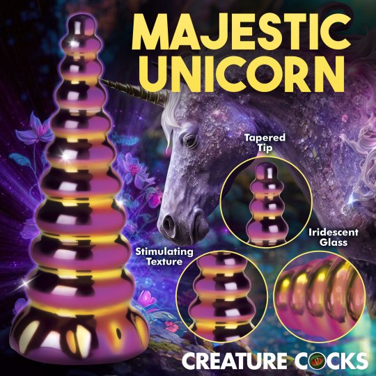 Twilight rainbow glass dildo