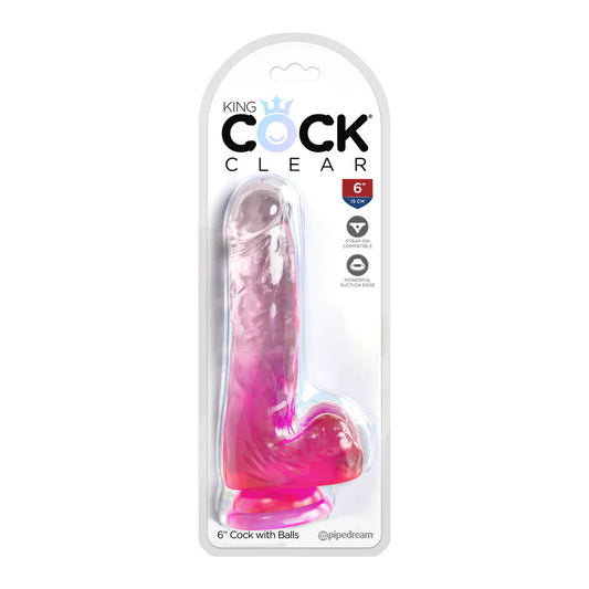 King Cock Clear 6” cock with balls