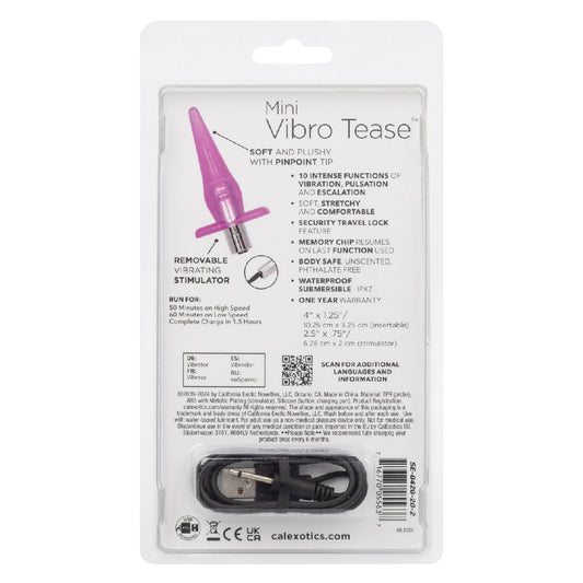 "Mini Vibro Tease Slender Probe - Pink SE0420202"